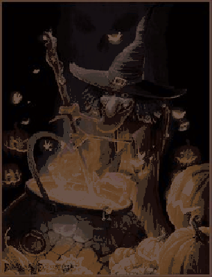 Czarownica nocą w Halloween